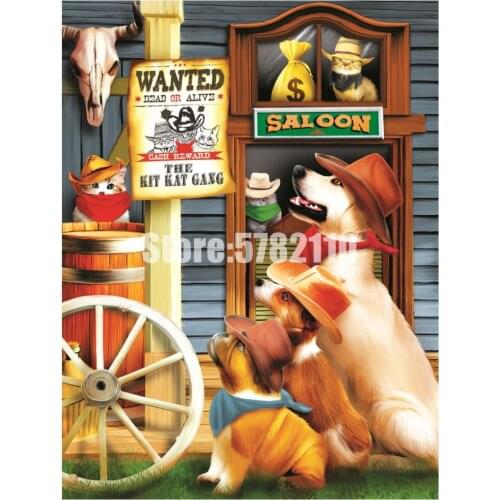 Animal 5D Diy Diamond Painting Cross Stitch Diamond Embroidery The Kit Kat Gang Hobbies And Crafts Mosaic Kits Christmas gifts