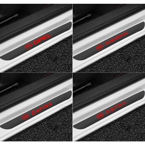 Carbon Fiber Sticker Car Door Sill Protector Door Step Plate Protector for Opel Astra Insignia Mokka Zafira Corsa Vectra Antara