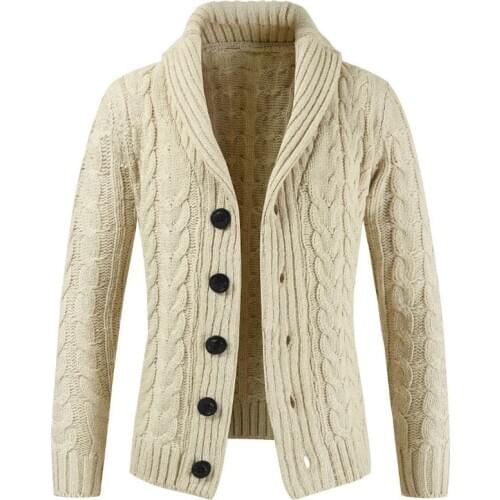 New Cardigan Sweater Male Thick Slim Fit Sweater Overcoat Cardigans Knitwear High Quality Winter Korean Style Casual Mens Tops