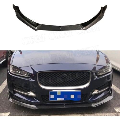 Carbon Fiber Front Lip Chin Spoiler For Jaguar XE Sedan 4 Door 2015 2016 2017 2018 C Style Head Bumper Lip Cover Trim