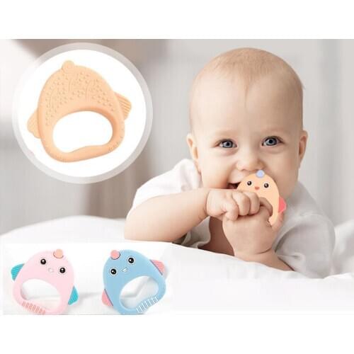 Food grade safety baby silicone molars chew ring infant baby soft safety teether toy development childrens teeth baby toy