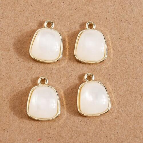 5pcs 12*16mm Opal Charms Pendants for Jewelry Making Fashion Necklaces Drop Earrings DIY Handmade Crafts Supplies Accessories