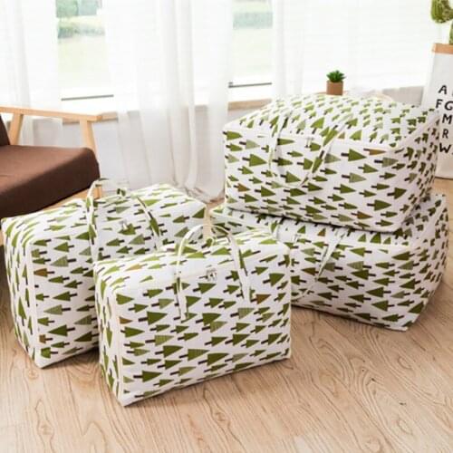 Portable Wardrobe Clothes Bag Breathable Storage Bag With Handle Anti-dust Pack Blanket Quilt Organizer Home Printed Organizer