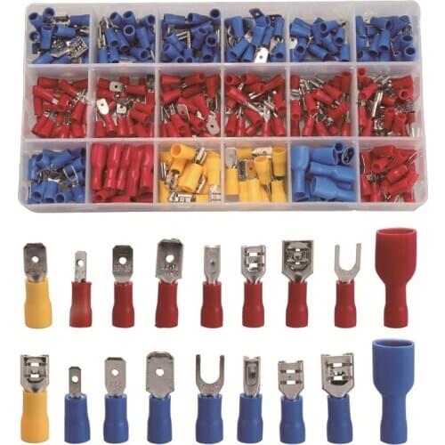 Mixed Cable Wire Car Accessories 330Pcs Assorted Insulated Fork U-type Set Terminals Connectors Kit Electrical Crimp Spade Ring