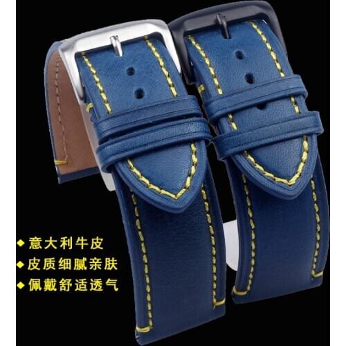 Genuine Leather Watchband For for arman Citizen blue sky light kinetic energy series AT8020 JY8078 Blue 23MM Watch Strap Bands