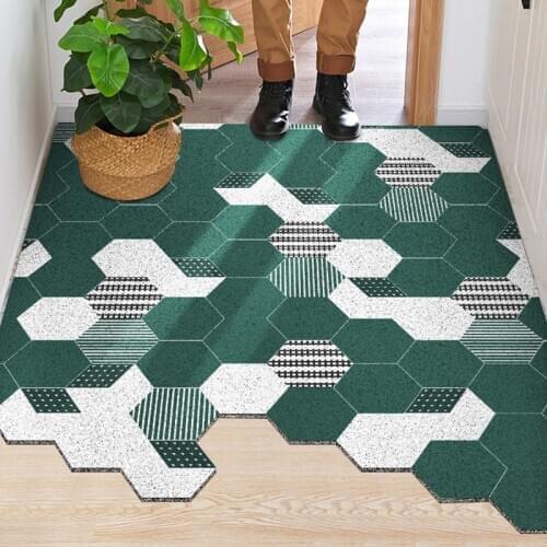 Nordic ins carpet Come in hexagon PVC Tailoring doormat DIY Home Wire rings Foot restaurant pad Hotel Shoe sole dirt removal pad
