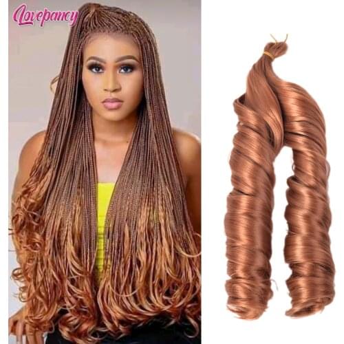 Spiral Curl Synthetic Hair Pre Stretched Crochet Braiding Hair For Women Loose Wave Hair Extensions High Temperature Ombre Hair