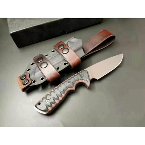 DC53 Steel Tactical Knife Full Tang Bushcraft Survival Knives Micarta Handle Fixed Blade Hunting Knife with Kydex Scabbard