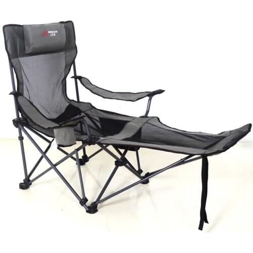 Outdoor folding recliner portable back fishing chair wild camping leisure beach stool stainless steel folding chair Travel Seat