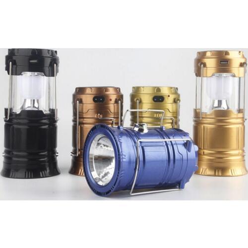 Outdoor new lanterns Camping lights LED camping tent accessories Multi-function portable stretching lights Solar rechargeable