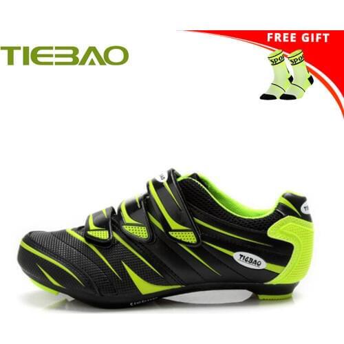 TIEBAO Road Bike Cycling Shoes Unisex Sapatilha Ciclismo Self-locking Breathable Athletic Racing Bicycle Superstar Sneakers
