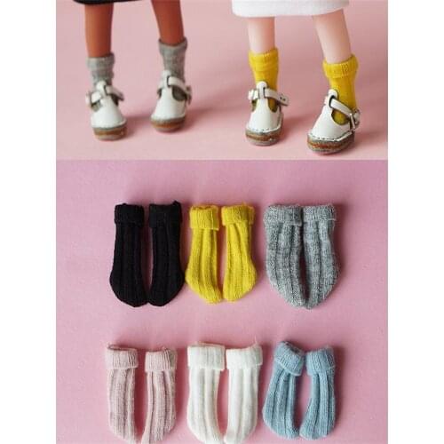 1 Pair Thread Socks Flexible Cute Socks for blyth 1/6 dolls ob11 1/12 bjd dolls accessories clothes for dolls candy color sock