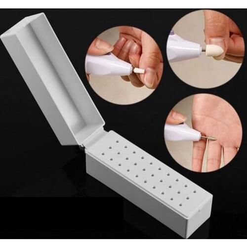 1pcs 30 Holes Nail Art Drill Grinding Head Bit Holder Display Storage Box