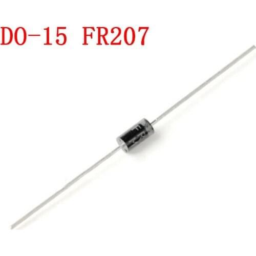 100PCS Rectifier Diode 2A 100 0 v DO-15 FR207