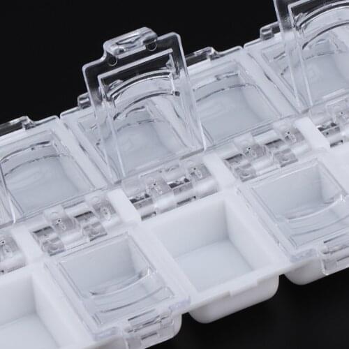 12 Cells Empty Box Manicure Sticker False Nail Tips Storage Case With Cover