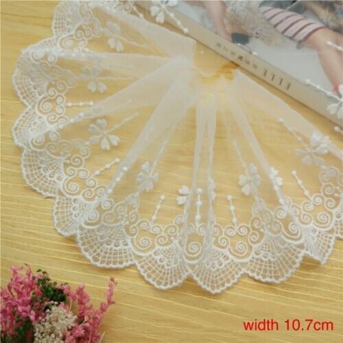 20yards Gauze mesh embroidery cotton thread Lace Trim lace fabric DIY clothing dress patchwork home textile Sewing Accessories