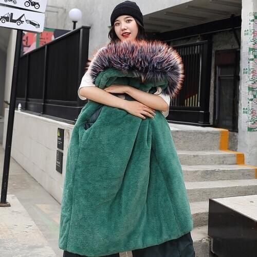 2021 Hooded Parkas Women Thicken Down Cotton Coat Female Long Fur Collar Winter Jacket For Women Removable Lining Mulher Jaqueta