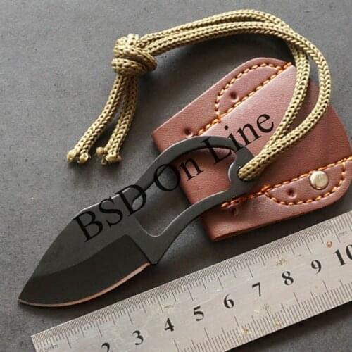 50pcs/Lot Mini Finger Paw Pocket Blade Self-Defense Survival Fishing Neck Knife + Sheath fast DHL free shipping