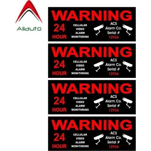 Aliauto 4 X Waterproof Car Sticker GPS Cellular Monitor Security Home Alarm Creative Reflective Cover Scratches Decal,14cm*5cm