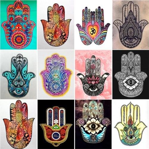 Diamond Painting Palm Flower Cross Stitch Rhinestone Mosaic Full Drill Diamond Embroidery Eyes Needlework Wall Art Decor Gift