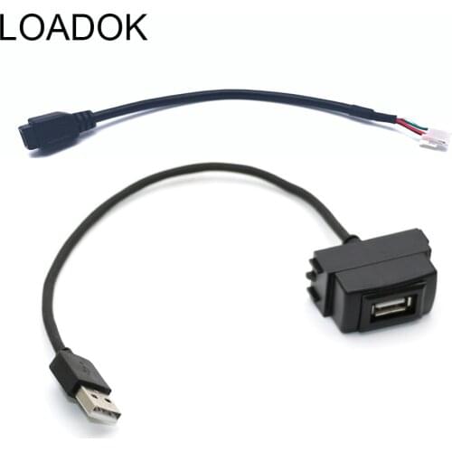 Car Wire for Nissan March Almera Tiida Teana Navara Line Extension Lead USB 4Pin Adapter Interface Adapter Cable Charge Data