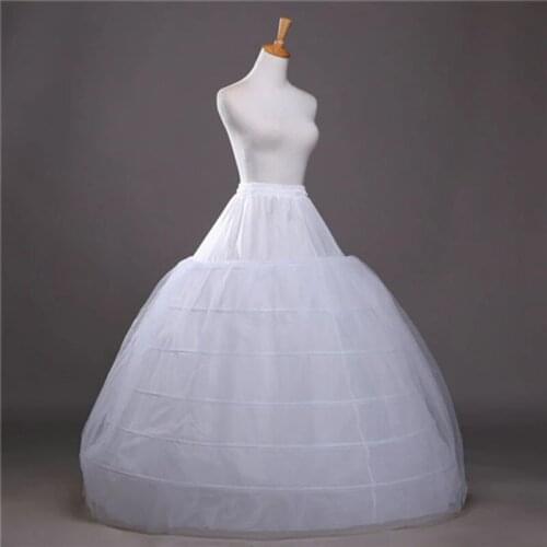 Ball Gown Petticoats For Wedding Dresses Elastic 6 Hoops One Tiers Dress Underskirt Crinoline Wedding Accessories