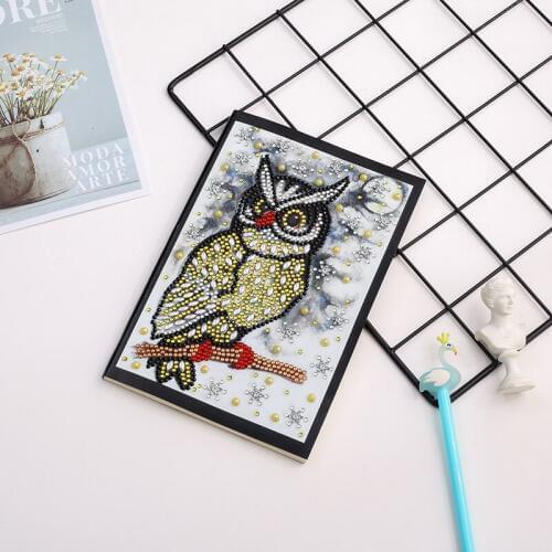 DIY Owl Notebook Resin Diamond Personality Special Shaped Diamond Painting 56 Page A5 Notebook Journal Diary Book