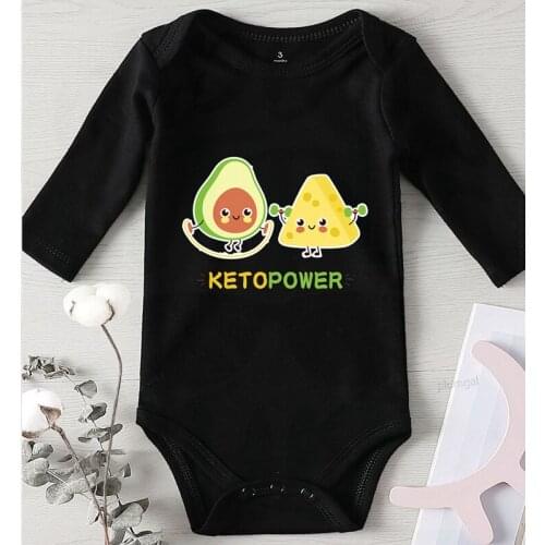 Infant Boys Girl Items Bodysuit New Born Baby Clothing Girls Outfits Avocado Cartoon Printing Toddler Boys Winter Clothes