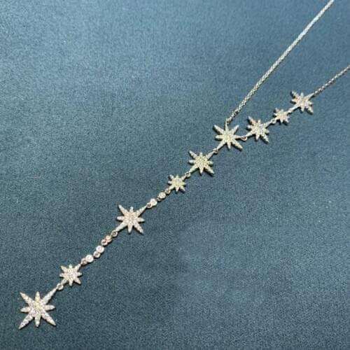 Brand 1:1Brand New Luxury Multi Meteorites Stars Pendant Adjustable Necklace Women Fashion Party Brand Jewelry