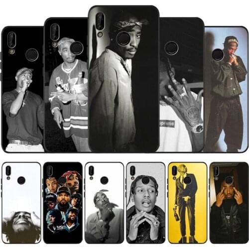 Rapper 2pac singer Tupac black soft Phone Case for huawei P40 P30 P20 P10 Pro lite P9 Lite nova 4E 6SE Psmart 2019 Y6 9 Prime