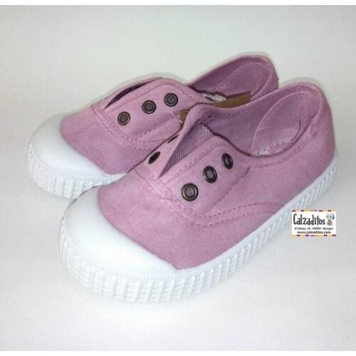 Lonettes Zapy canvas shoes in pink makeup with wash effect