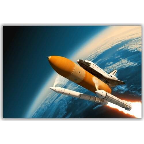 HT115 Spectacular Universe Earth And Moon Space Station Astronaut Silk Fabric Poster Art Decor Indoor Painting Gift