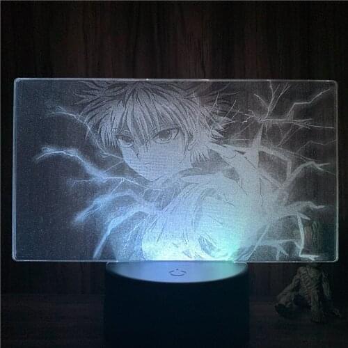 Hunter X Hunter Killua Finger Thunder 3D Lamp Action Figure LED NightLight 7 Colors Touch Table Decor Night Light Gift Model