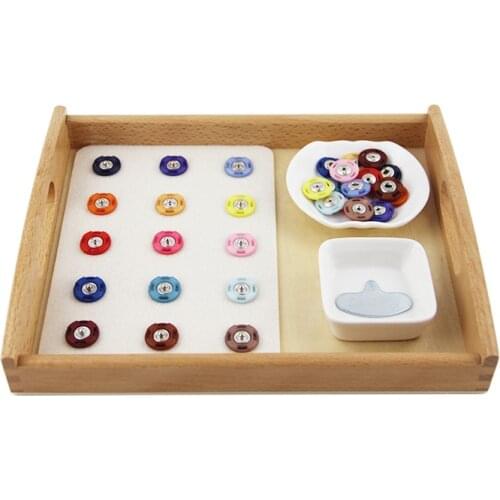 Button Matching Game Montessori Practical Life Materials for Visual Sense Preliminary Exercises Color Learning and Sorting
