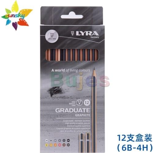 Original LYRA Charcoal drawing pencil F-6B 12 PCS beginner drawing pencil major adult sketch pen drawing sketch art supplies