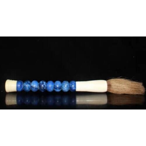 Collection Old Chinese Calligraphy Painting Inlaid Jades Large Brush