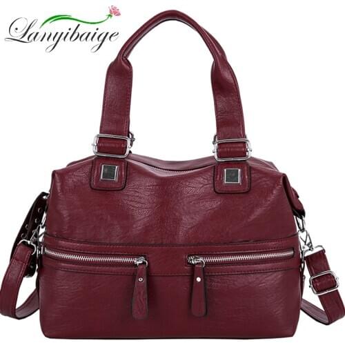Fashion PU Leather Lady Handbag Retro Casual Messenger Bag Large Capacity Brand Designer Shoulder Bag Travel Casual Handbag