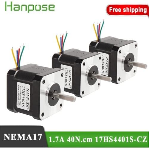 NEW 3PCS Outlet at the bottom of magnetic hole Nema17 Stepper Motor 1.7A 40N.cm 65oz.in 17HS4401S-CZ motor for 3D CNC router