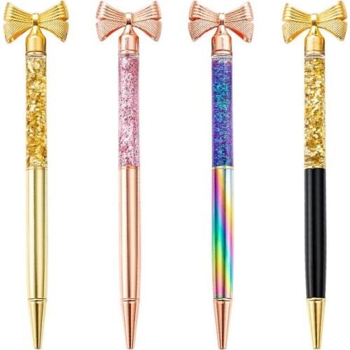 New ballpoint pens office stationery creative gold powder butterfly pen advertising pen fashion metal pen SN3669