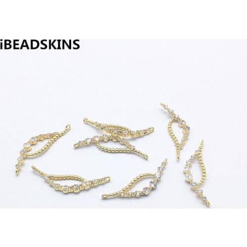 New arrival! 29x9mm 50pcs Cubic Zirconia Oval shape Connectors for Earrings parts,hand Made necklace Findings Jewelry DIY