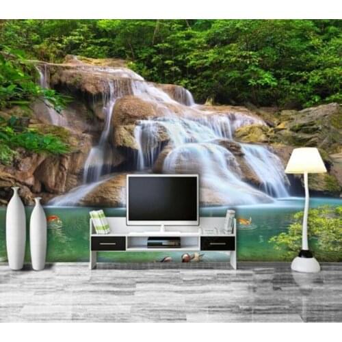 Papel de parede Waterfall and flowing water make money living room bedroom sushi shop restaurant mural home decor