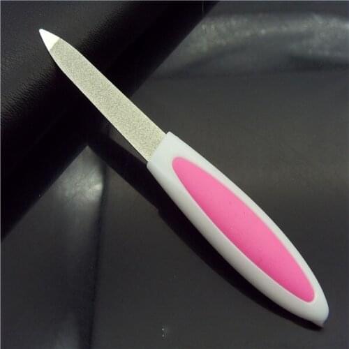 Nail Files Plastic Handle Metal Double Sided Nail Files Pro Nail File DIY Manicure Pedicure Tool wholesale