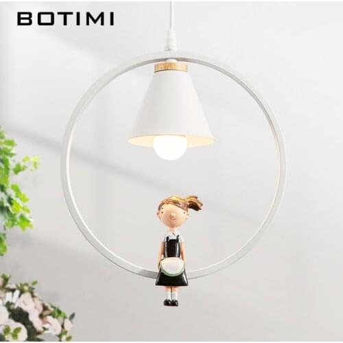 BOTIMI 220v Now Simple Pendant Lighting Childrens Camp Boy And Girl Bedroom Lamp Bedside Pendant Lamp