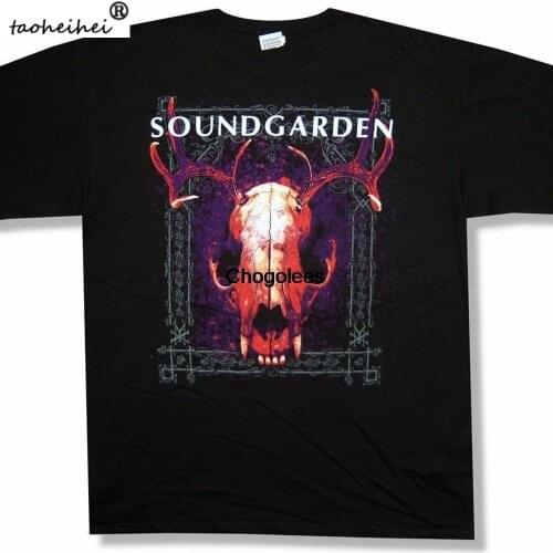 Reprint Soundgarden Glow Skull Black T Shirt New Official Tour Merch
