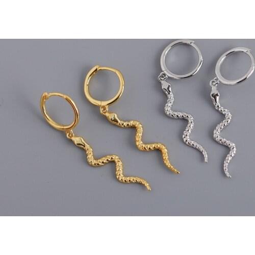 Snake Hoop Earrings for Women Men Animal Pendant Gold Silver Color Hoops Earring Punk Jewelry Gift Hip Hop Accessories