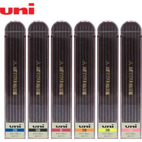 6 Pieces / Box Uni Lead Core 2.0mm Replacement Engineering Pen Core Drawing Design Cartoon Special Lead Core