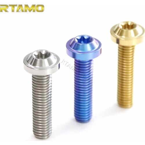 Titanium Disc Bolts M10X1.25PX20/25/30/35/40/50/60mmTi Torx Head Disc Brake Rotor Screws for Bike Motorcyle and Car Parts