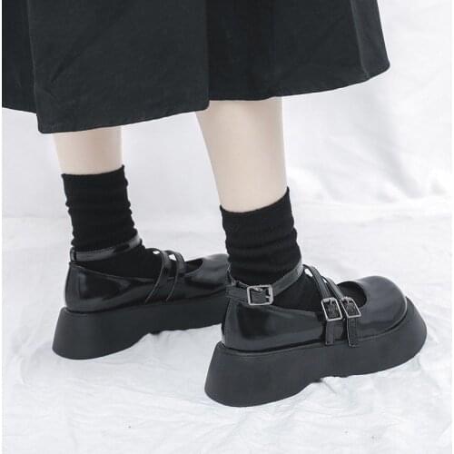 Women Shoes College Student Mary Jane Shoes Japanese Style Lolita Shoes Women Vintage Soft High Heel Platform Shoes