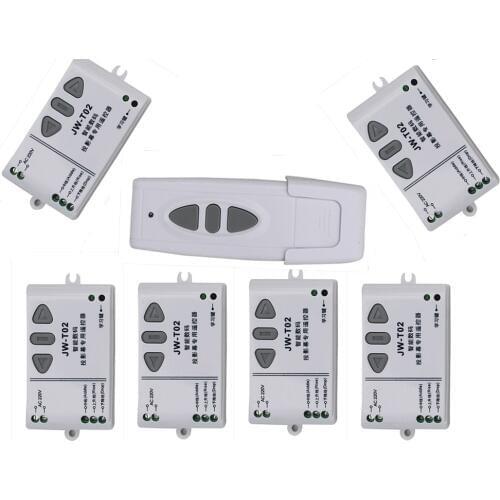 Ac 220 v intelligent digital RF wireless remote control switch system for projection screen 1*transmitter + 6* receiver