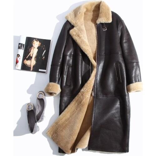 Vintage Winter Coat Women Sheep Shearling Real Leather Jacket Real Fur Coat Women Abrigos Mujer Invierno 2020 2C9185302 YY676